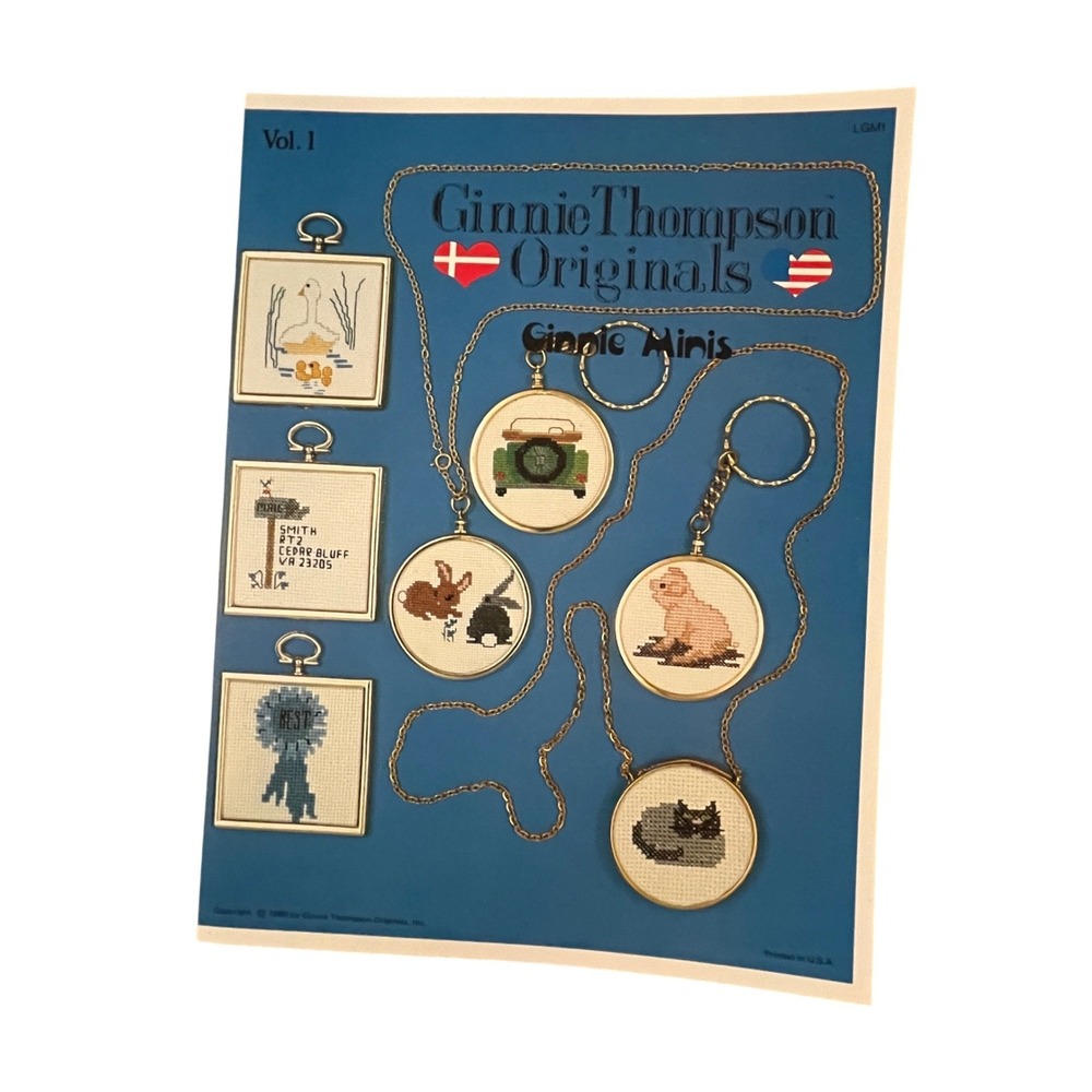 Vintage 1980 Ginnie‎ Thompson Originals Ginnie Minis Vol 1 Cross Stitch Patterns
